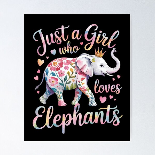 Item preview, Just A Girl Who Loves Elephants Women Girls Floral Elephant designed and sold by angolinnArt.