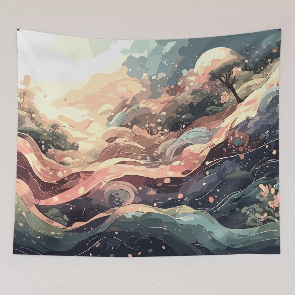 Item preview, Elysian Currents (Biophilic Anime Abstraction No 1) - Digital Vector Art designed and sold by Danford Biophilic.