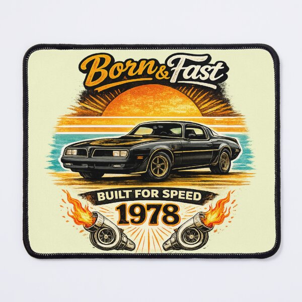 Item preview, Born & Fast 1978 Muscle Car AI Retro Graphic designed and sold by Cleora Art .
