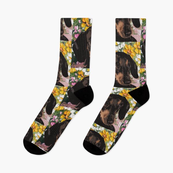 Item preview, Dachshund on floral Background designed and sold by simplysign.