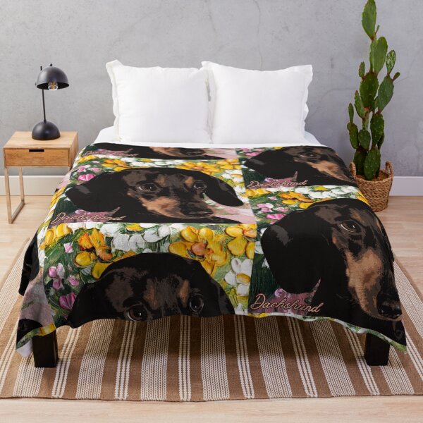 Item preview, Dachshund on floral Background designed and sold by simplysign.