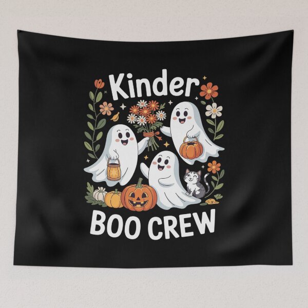 Item preview, Kinder Boo Crew Preppy Halloween Floral Ghost Teacher Women designed and sold by angolinnArt.