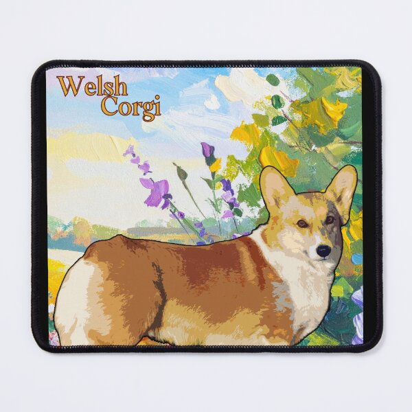 Item preview, Welsh Corgi on floral Background designed and sold by simplysign.