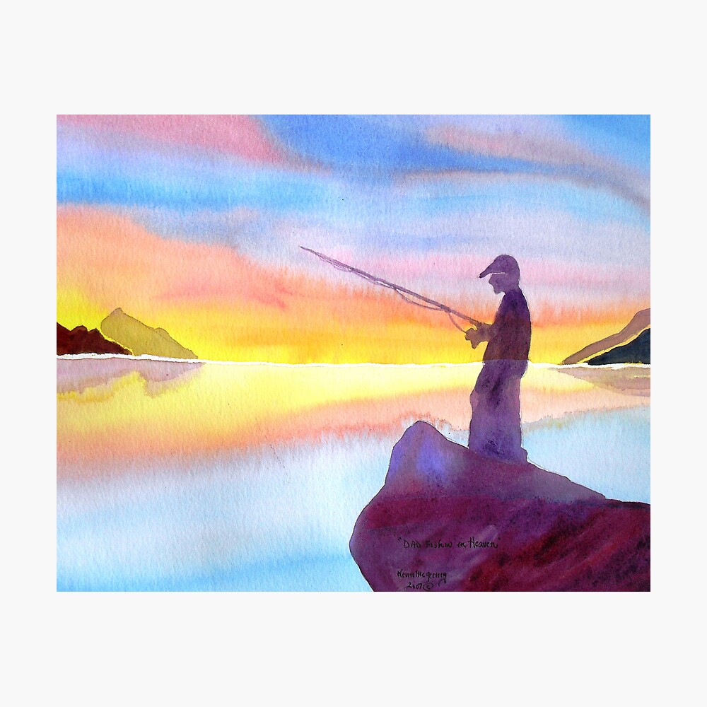 dad fishin in heaven Poster for Sale by kevin56