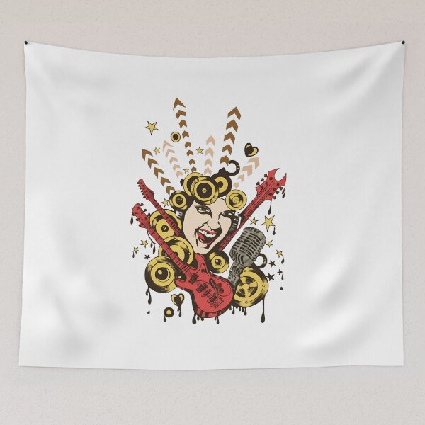 Item preview, Retro Rock Star Diva - Vintage Music Pop Art designed and sold by Latikshop.