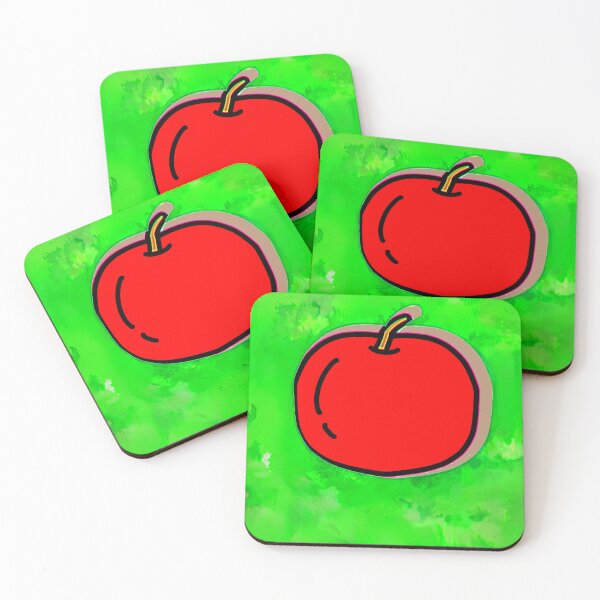 Item preview, "Stylized Red Apple Illustration on Textured Green" designed and sold by nighttime1990.
