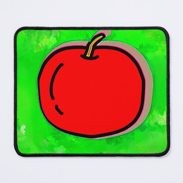 Item preview, "Stylized Red Apple Illustration on Textured Green" designed and sold by nighttime1990.