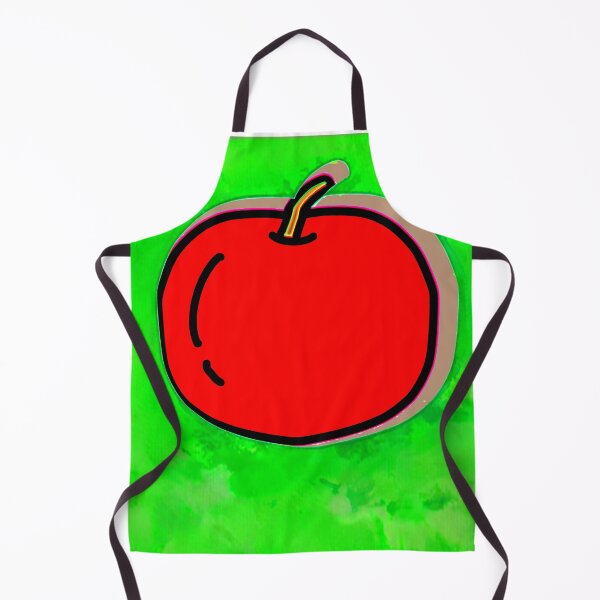 Item preview, "Stylized Red Apple Illustration on Textured Green" designed and sold by nighttime1990.