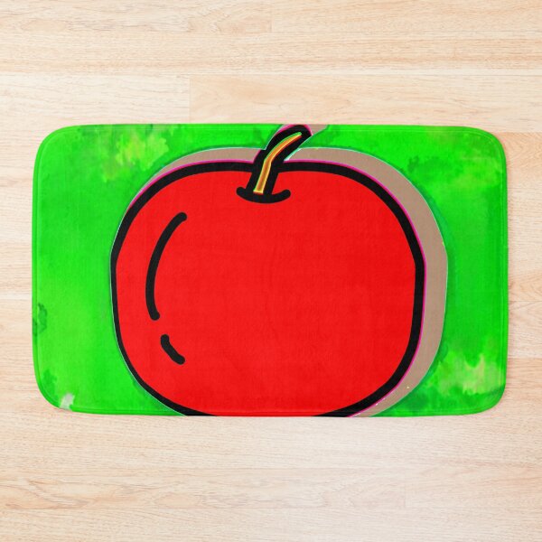 Item preview, "Stylized Red Apple Illustration on Textured Green" designed and sold by nighttime1990.