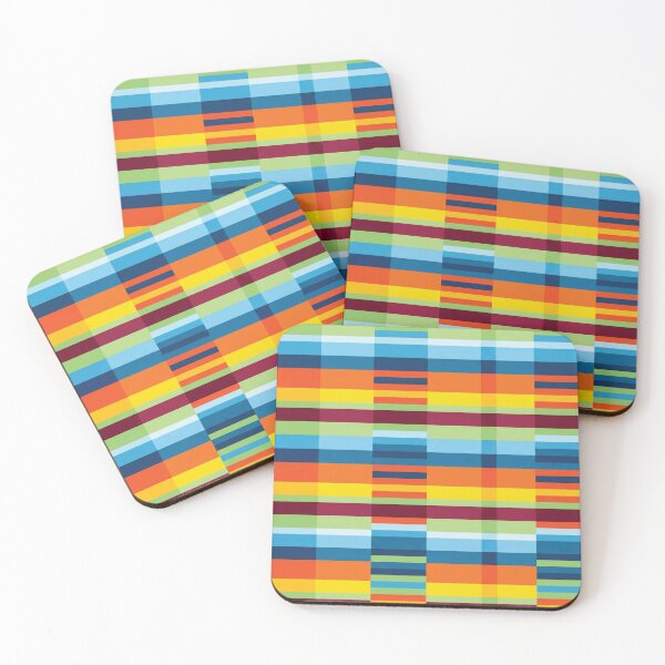 Item preview, Vibrant Multicolor Geometric Striped Block Pattern designed and sold by DGtaLrtcom.