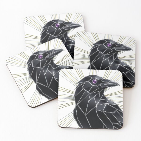 Item preview, Obsidian Raven - Neo Deco Galactic Metallic Art designed and sold by ArtVibesX.
