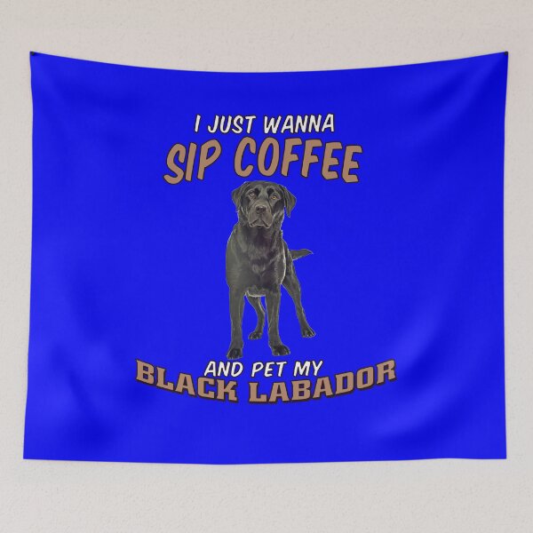 Artikelvorschau, Hundebesitzerin: Ich möchte einfach nur Kaffee trinken und meinen schwarzen Labrador streicheln. entworfen und verkauft von fantasticdesign.