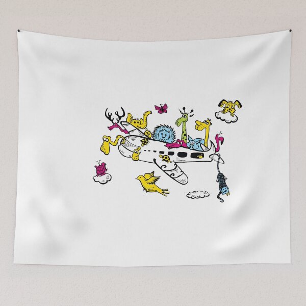 Item preview, Funny Animals on Airplane - Cute Cartoon Zoo Travel Art designed and sold by Latikshop.