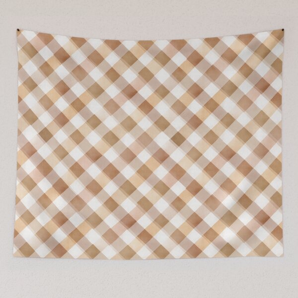Item preview, Textured Tan Gingham Plaid Woven Watercolor Pattern designed and sold by Prismatect.