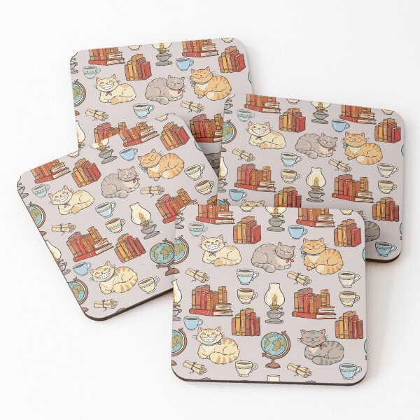 Item preview, Vintage Academic Cat Pattern - Antique Library & Globe Seamless Decor - Traveler Bookworm Aesthetic designed and sold by HappySproutArt.