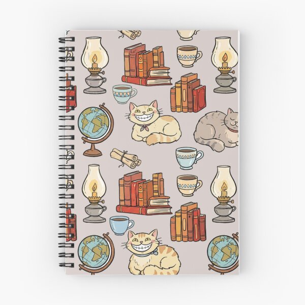 Item preview, Vintage Academic Cat Pattern - Antique Library & Globe Seamless Decor - Traveler Bookworm Aesthetic designed and sold by HappySproutArt.
