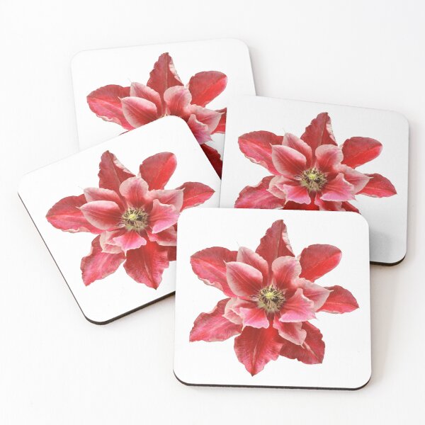 Item preview, red clematis flower sticker designed and sold by inainart.
