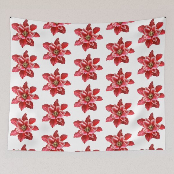 Item preview, red clematis flower sticker designed and sold by inainart.