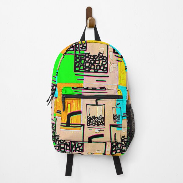 Item preview, "Bubble Tea Illustration with Colorful Abstract Background" designed and sold by nighttime1990.