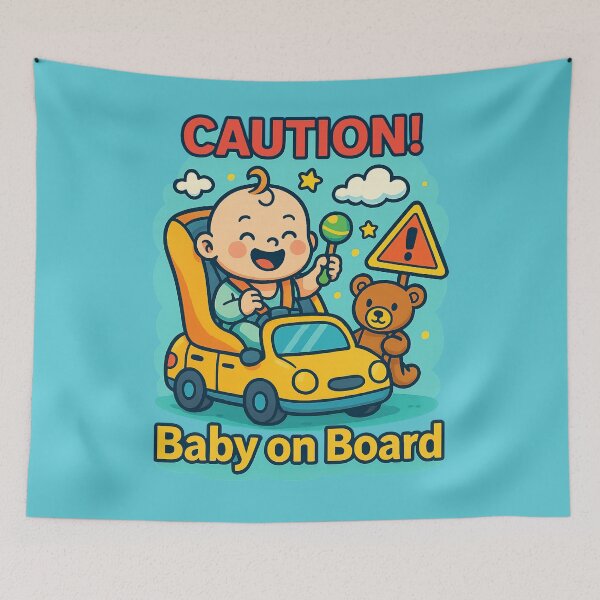 Item preview, Baby on Board Caution Pregnancy Safety Warning - Protective Bump Guard Sign designed and sold by Supergrafix07.