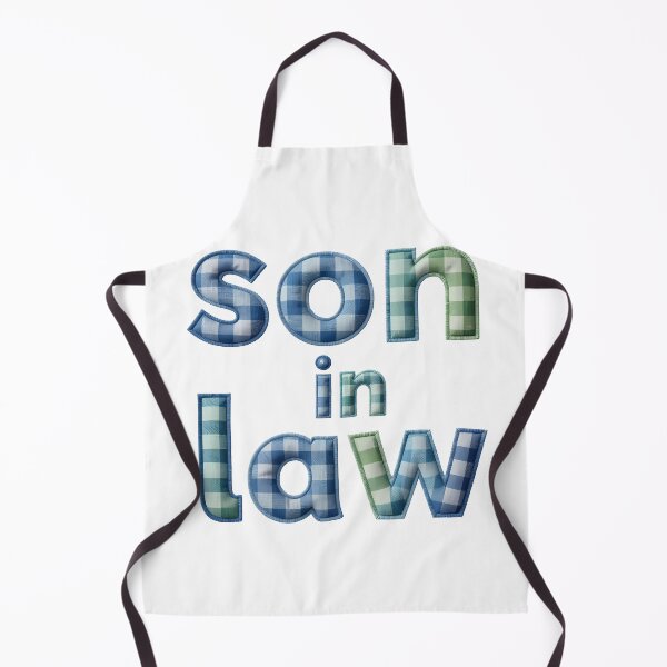 Item preview, SON IN LAW - IN BLUE & GREEN CHECK FAUX LETTERING designed and sold by AlexOBrienArt.