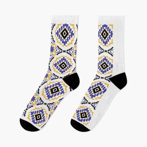 Item preview, Blue Yellow Folk Geometric Pattern. designed and sold by Teenidesign .