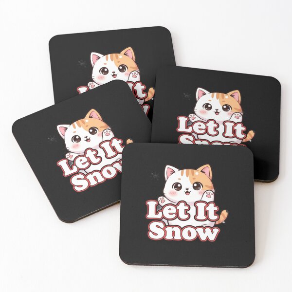 Item preview, Let It Snow Cute Cat Illustration – Kawaii Winter Cat PNG Digital Download designed and sold by CozyPops.