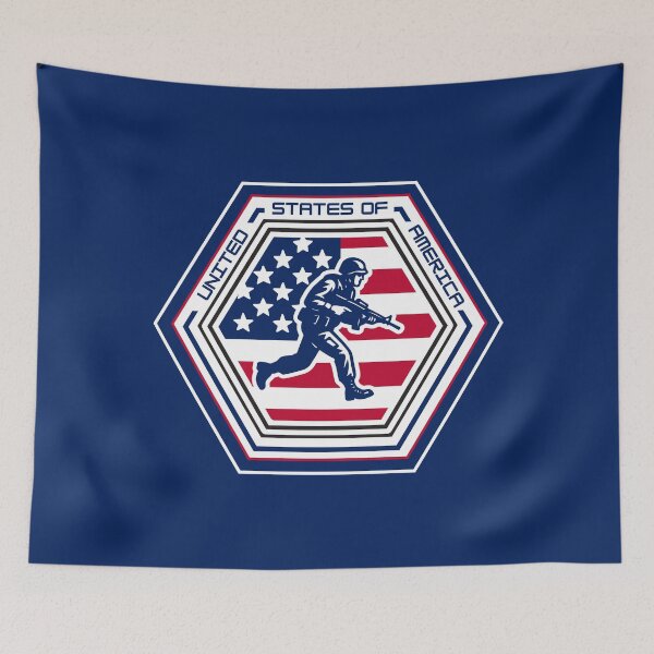 Item preview, United States of America Hexagon Emblem War Fighter – Patriotic Flag Design for Veterans, Military Families, and Proud Americans designed and sold by GFamilyC.