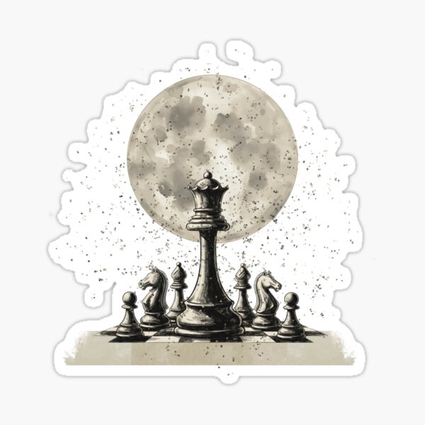 Minimalist Chess King Sticker - Cool Strategy Design for Laptop and Board Decal