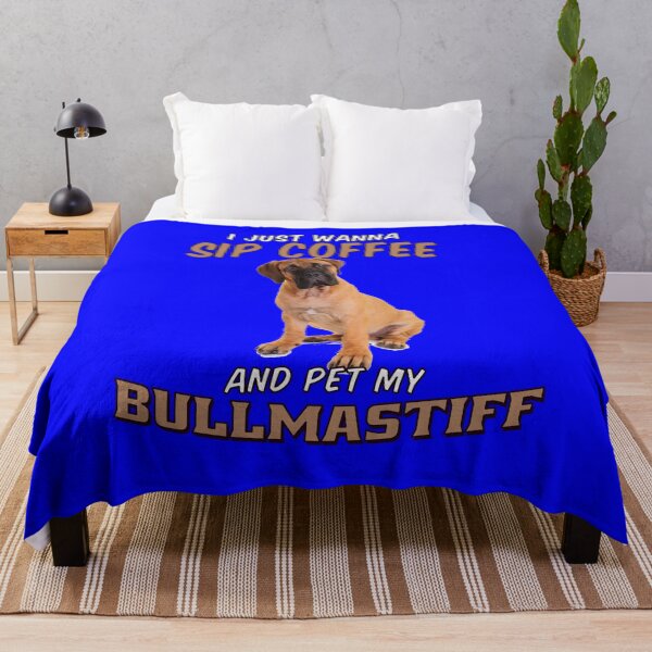 Item preview, Dog Owner Art I Just Wanna Sip Coffee And Pet My Bullmastiff designed and sold by fantasticdesign.