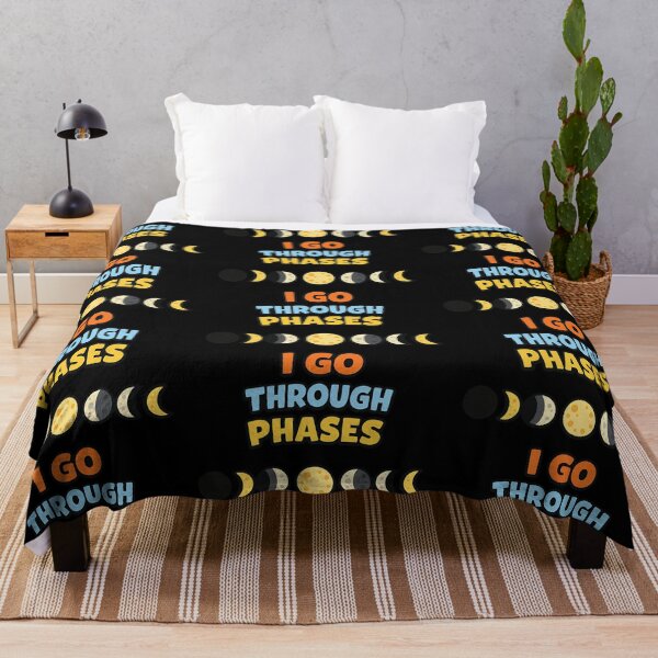 Item preview, I Go Through Phases Funny Moon Phases Typography Design designed and sold by TeeTimeTreasure.