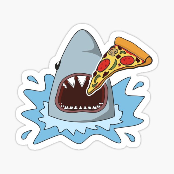 "Shark loves pizza too funny sharks lover gift cute " Sticker for Sale