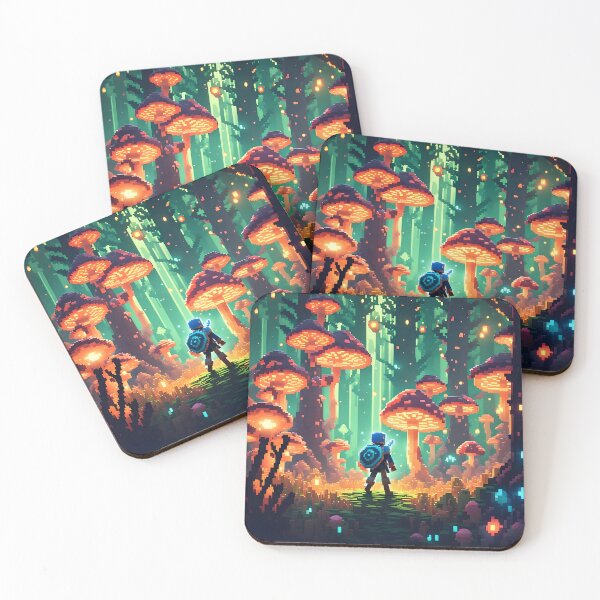 Item preview, Pixel Fantasy Mushroom Forest Art | Cozy Adventure Game-Style Illustration designed and sold by ReverieTown.