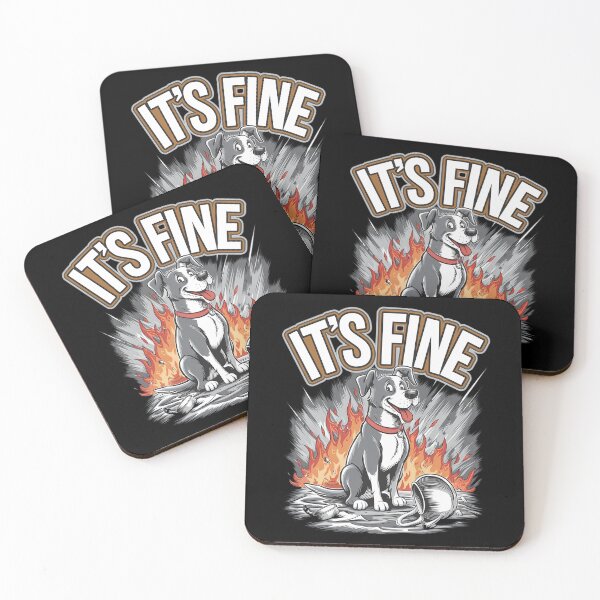 Item preview, It's Fine Funny Chaos Dog Meme Art designed and sold by ZingZest.