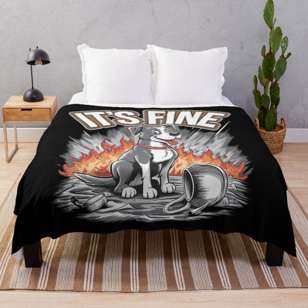 Item preview, It's Fine Funny Chaos Dog Meme Art designed and sold by ZingZest.