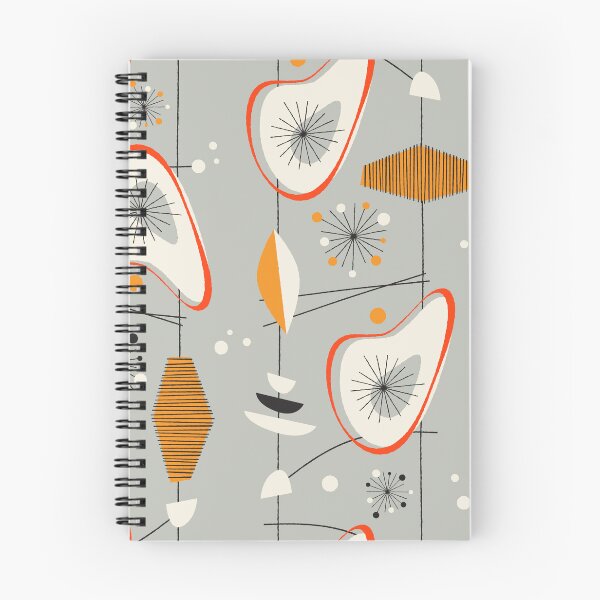 Item preview, Vintage Retro 1950s 1960s Gray Black White Red Orange Atomic Starburst Boomerang designed and sold by RetroMaggie.