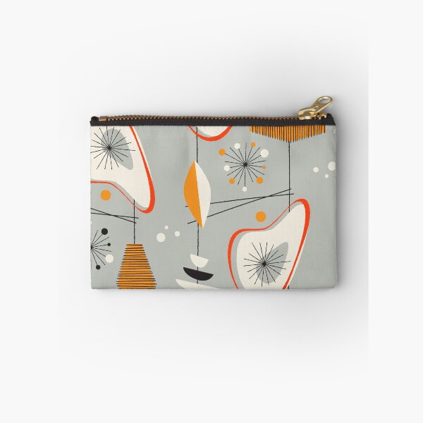 Artikelvorschau, Vintage Retro 1950er 1960er Jahre Grau Schwarz Weiß Rot Orange Atomic Starburst Bumerang entworfen und verkauft von RetroMaggie.