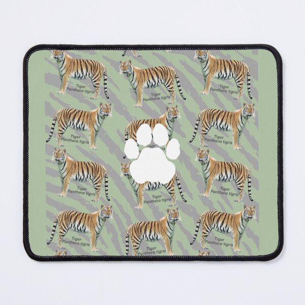 Item preview, Tiger (Panthera tigris) pattern on stripe background designed and sold by MYCatStuff.
