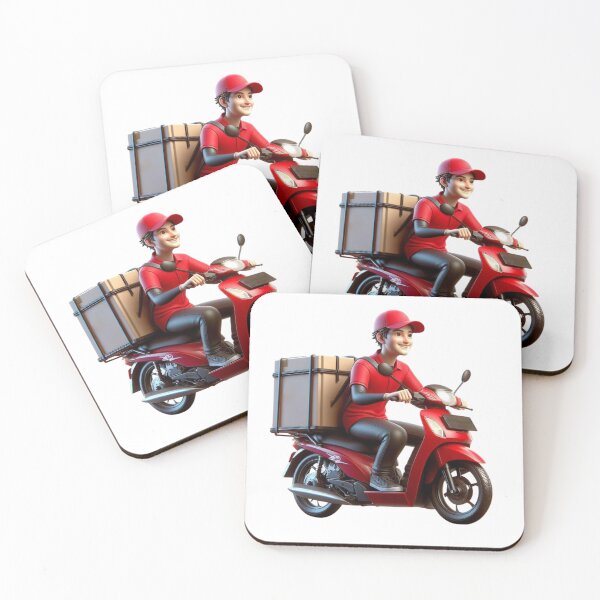 Item preview, Cute Delivery Rider Scooter Illustration designed and sold by verelhaiden.
