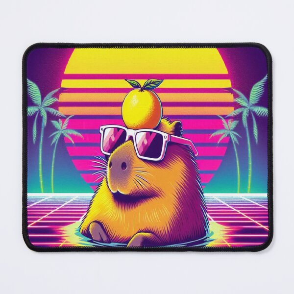 Item preview, Stay Chill - Retro Vaporwave Capybara in Hot Spring designed and sold by RetroRascalStudio.