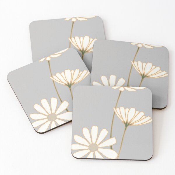 Item preview, Minimalist Daisy on Beige - Simple White Daisy Flowers Illustration | Neutral Earth Tone Botanical Art designed and sold by Craft-Qasba .