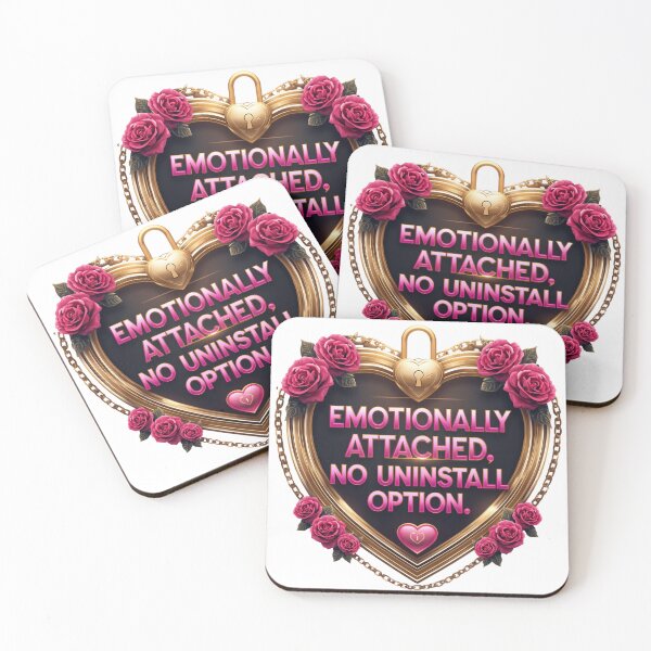 Item preview, Emotionally Attached, No Uninstall Option.  Funny Romantic Love Quote Heart Lock Design designed and sold by Aarvya Fashion Club ( A.F.C ).