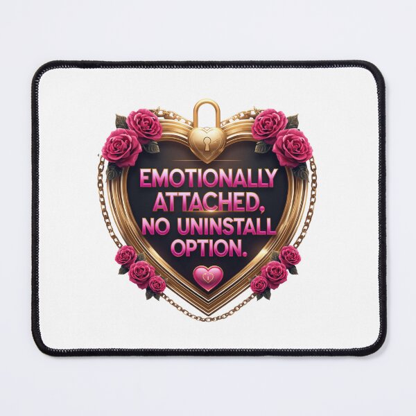 Item preview, Emotionally Attached, No Uninstall Option. Funny Romantic Love Quote Heart Lock Design designed and sold by Aarvya Fashion Club ( A.F.C ).