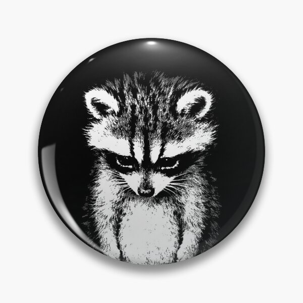 Item preview, Cute Sad Baby Raccoon in Black and White designed and sold by trajeado14.