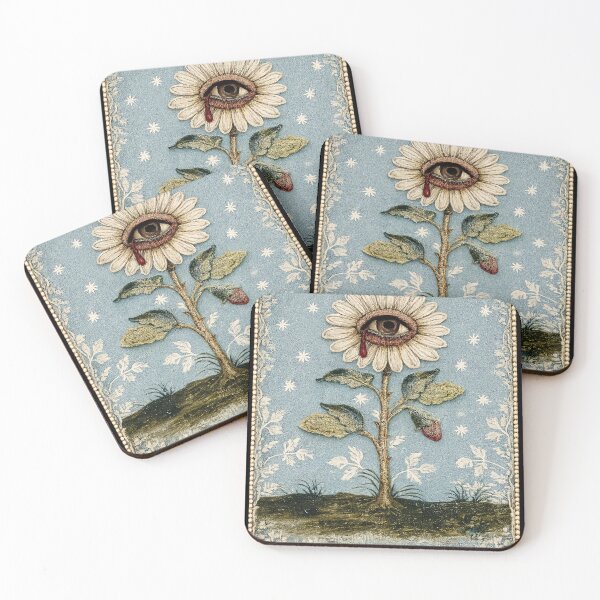 Item preview, Dark Daisy Flower Head. Weirdcore, fake embroidery designed and sold by AntiFormApparel.