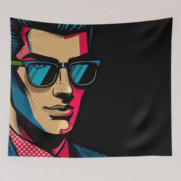 Item preview, Vibrant Pop Art Men Portrait Print designed and sold by  Ojo de Lilith.
