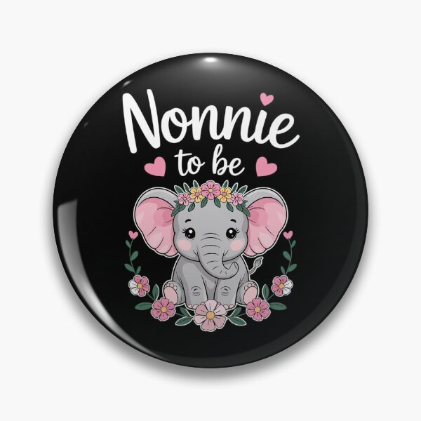 Item preview, Nonnie To Be Elephant Baby Shower Floral Promoted to Grandma designed and sold by MarkLeedsArt.