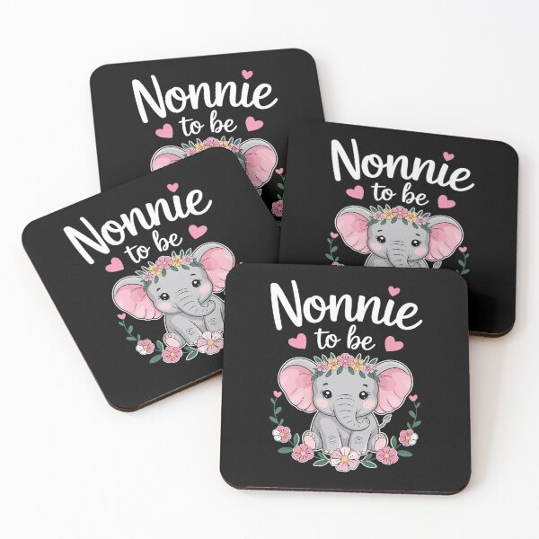Item preview, Nonnie To Be Elephant Baby Shower Floral Promoted to Grandma designed and sold by MarkLeedsArt.