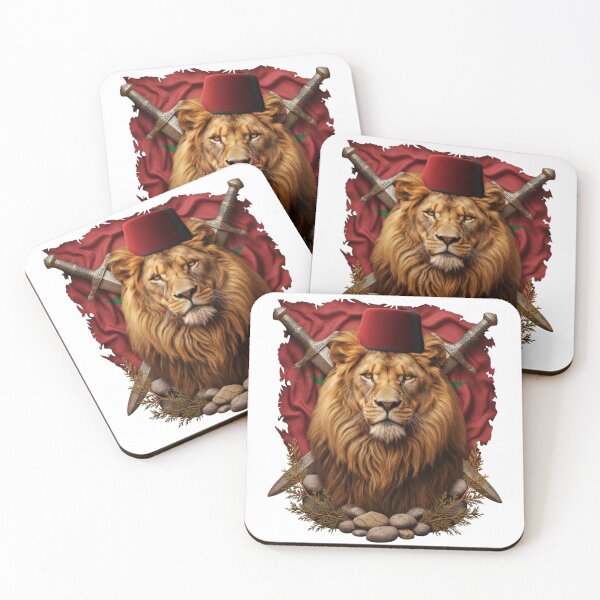 Item preview, Majestic Atlas Lion - Moroccan Heritage Flag designed and sold by SHK-Designs.