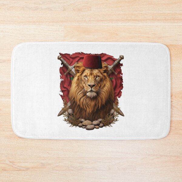 Item preview, Majestic Atlas Lion - Moroccan Heritage Flag designed and sold by SHK-Designs.